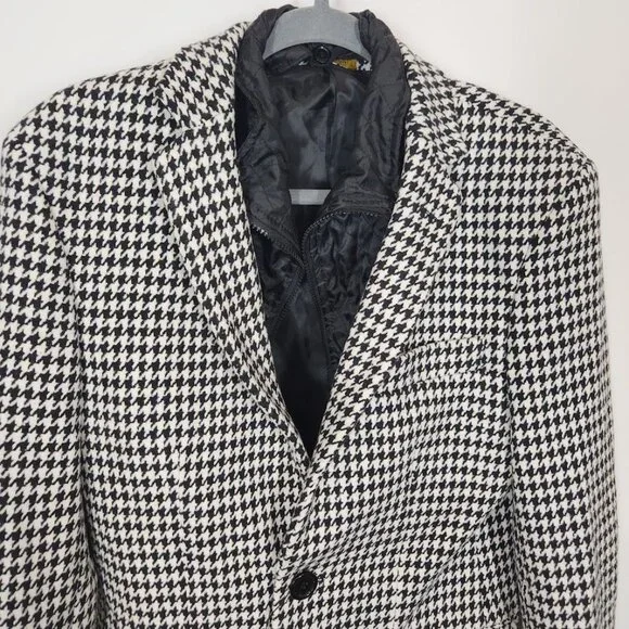 NWT Alberto Nardoni 'Super 150's High Twist Cashmere-2BV Houndstooth' Men's Coat